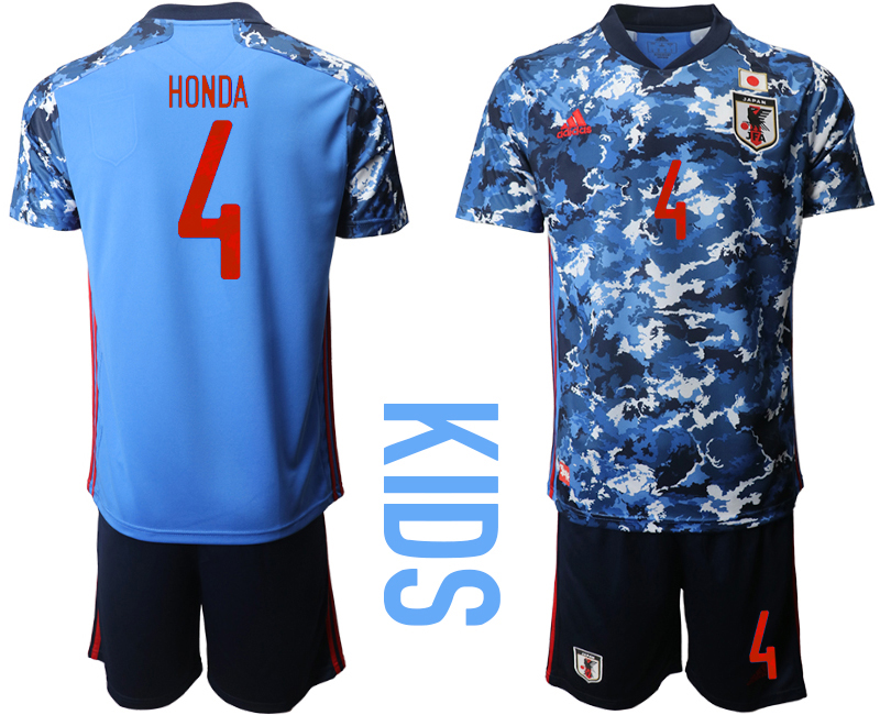 Youth 2020-2021 Season National team Japan home blue #4 Soccer Jersey->japan jersey->Soccer Country Jersey